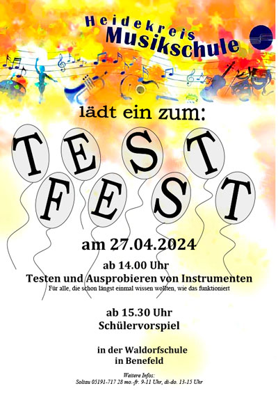 Plakat TEST-Fest der Heidekreis-Musikschule